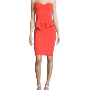 Jay Godfrey NWT $325 Flame Orange Cocktail Dress, Strapless Women's Size 10